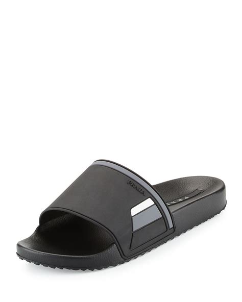 prada mens rubber slides